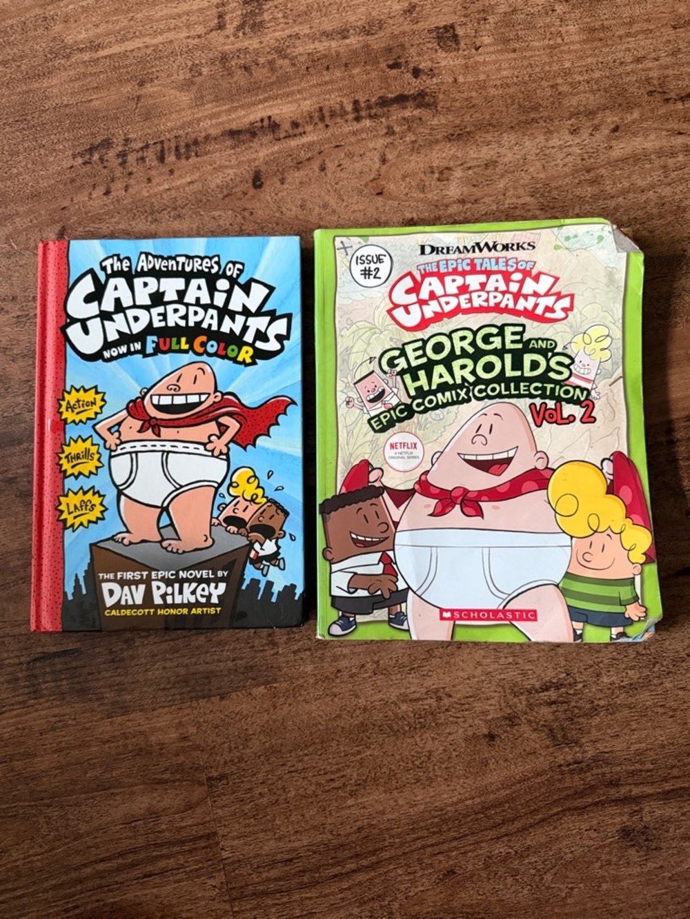 Scholastic Captain Underpants Books - Blue & Green Covers
